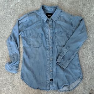 Soft denim button up